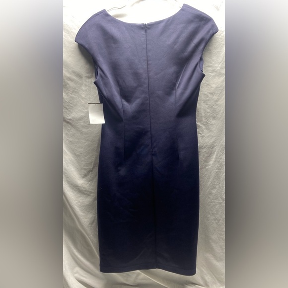 NWT Connected Apparel sheath Bodycn Silhouette dress sz 6 M Navy - Picture 7 of 7